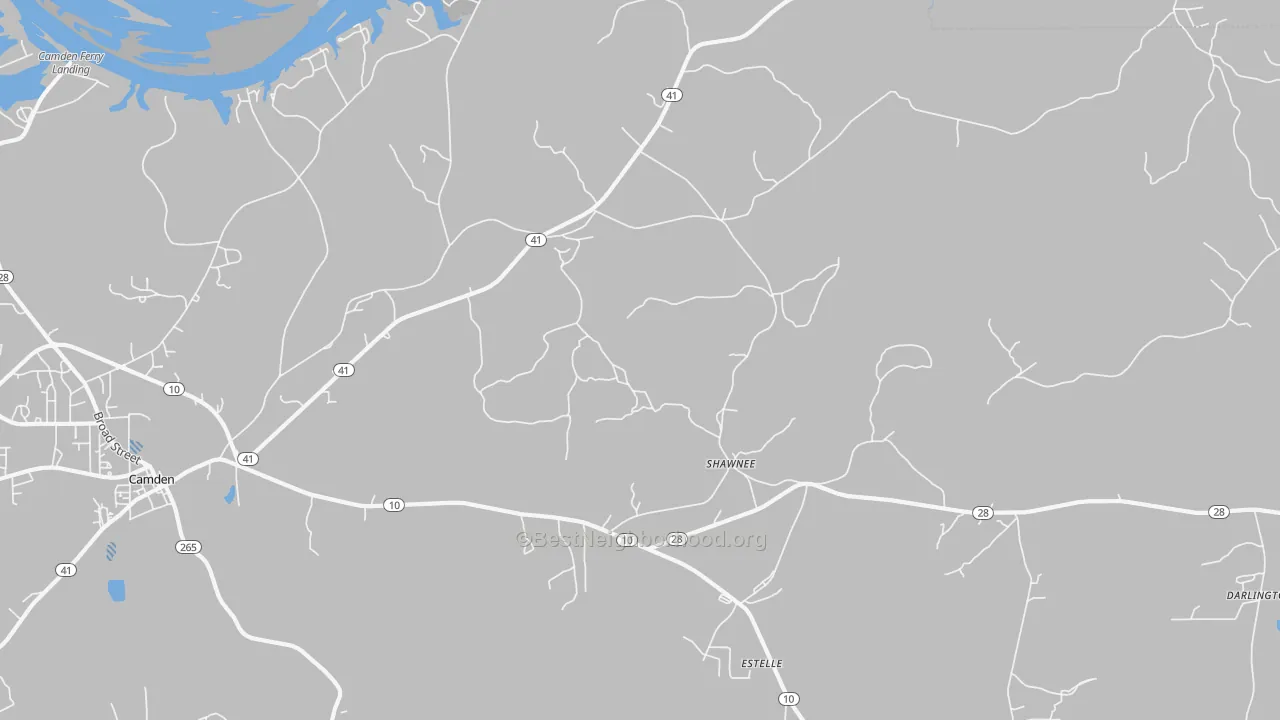 Transit Grade map of Shawnee, AL