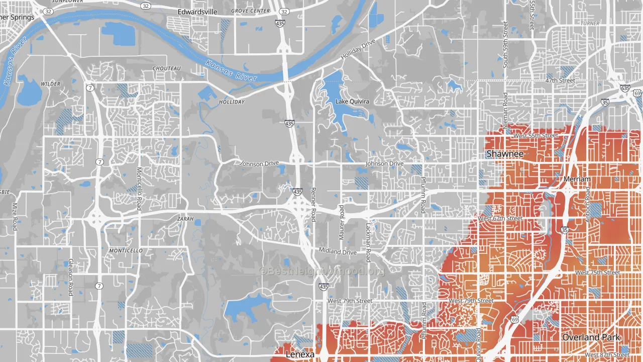 Transit Grade map of Shawnee, KS