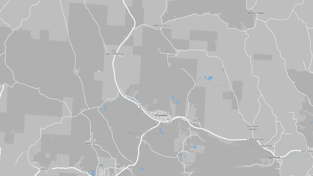 Transit Grade map of Shawnee, OH