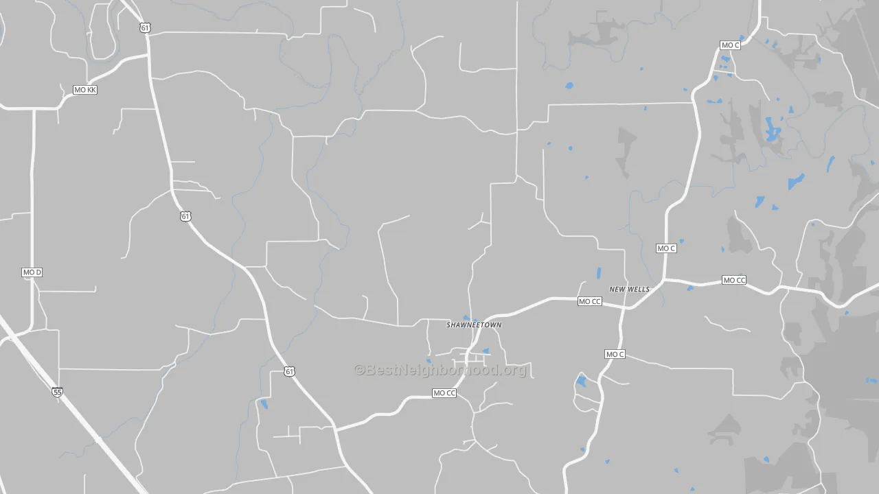 Transit Grade map of Shawneetown, MO