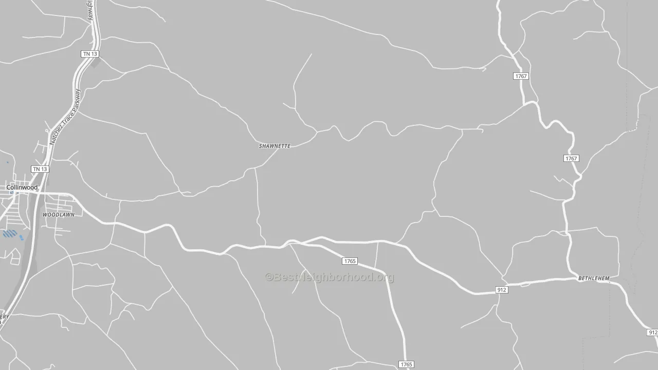Transit Grade map of Shawnette, TN