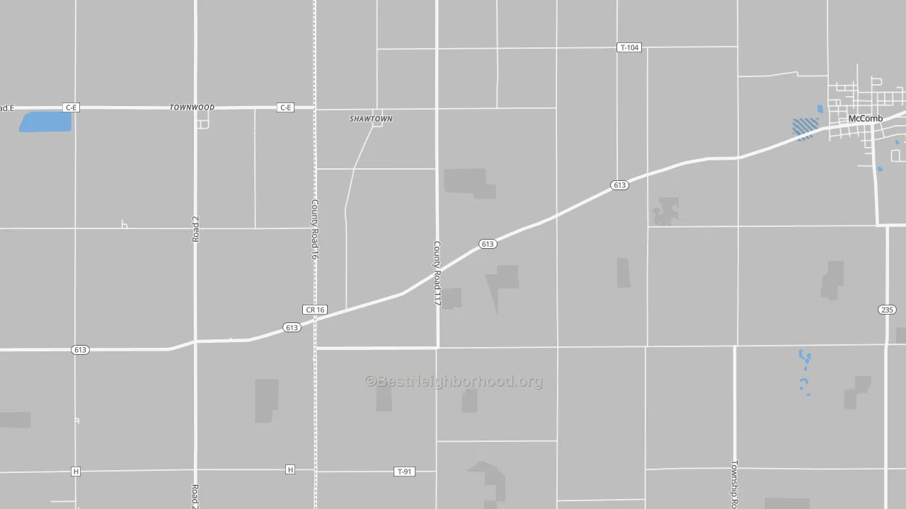Transit Grade map of Shawtown, OH