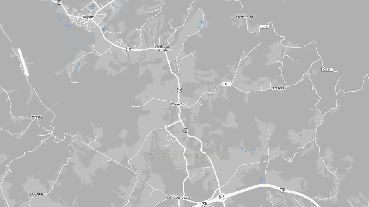 Transit Grade map of Shawvers Crossing, WV
