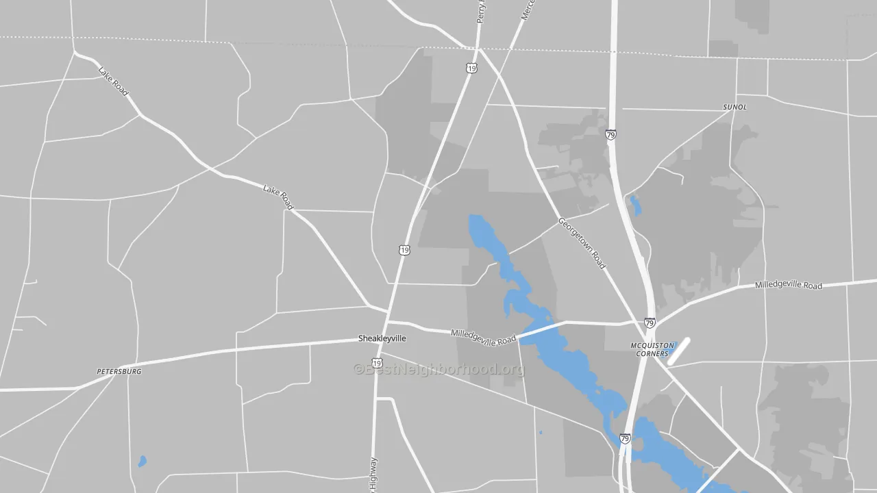 Transit Grade map of Sheakleyville, PA