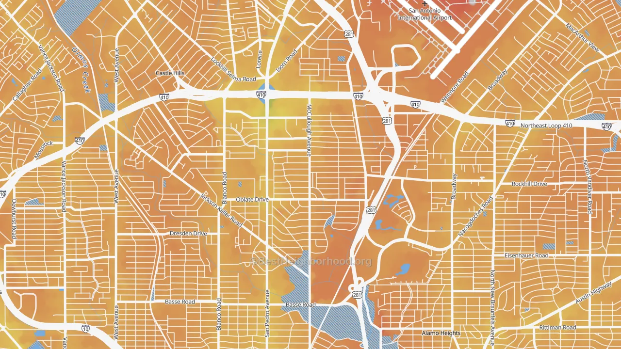 Transit Grade map of Shearer Hills-Ridgeview, San Antonio, TX
