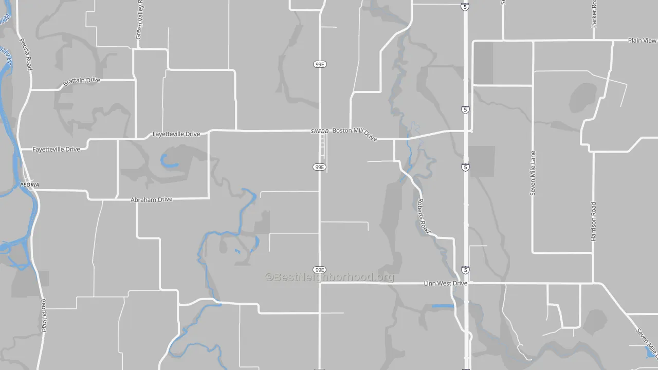 Transit Grade map of Shedd, OR