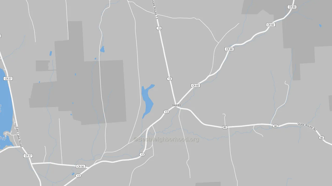 Transit Grade map of Sheds, NY