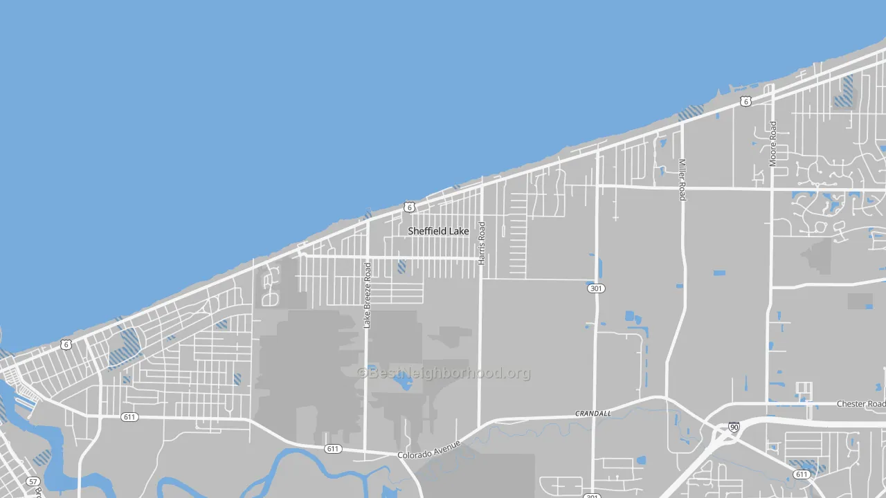 Transit Grade map of Sheffield Lake, OH