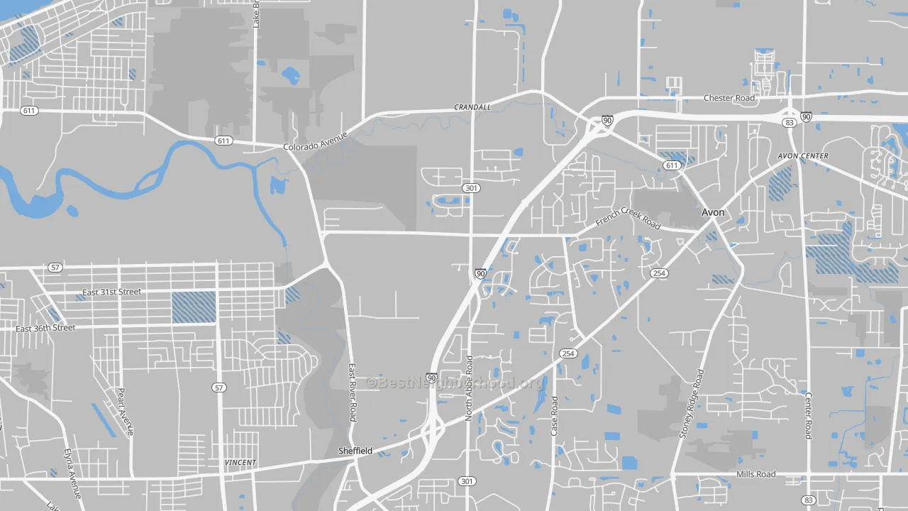 Transit Grade map of Sheffield, OH