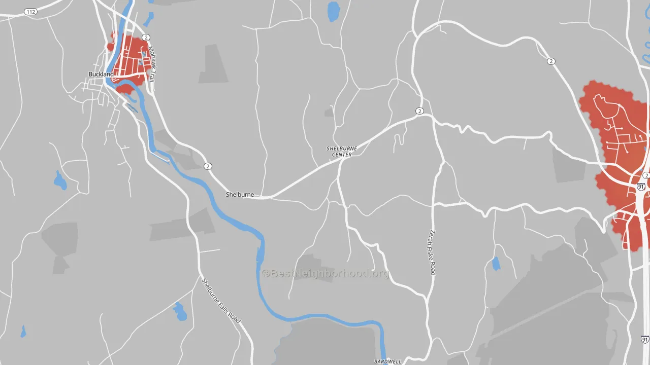 Transit Grade map of Shelburne, MA
