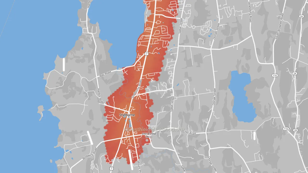 Transit Grade map of Shelburne, VT