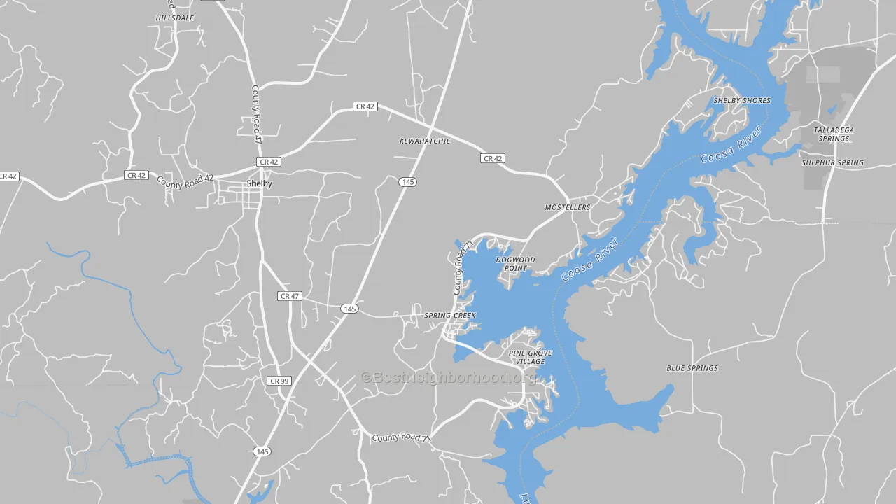 Transit Grade map of Shelby, AL