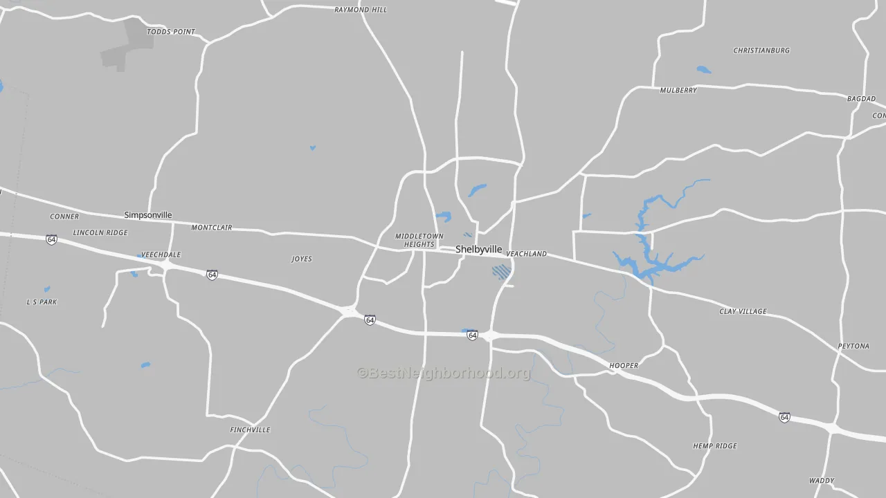 Transit Grade map of Shelby County, KY