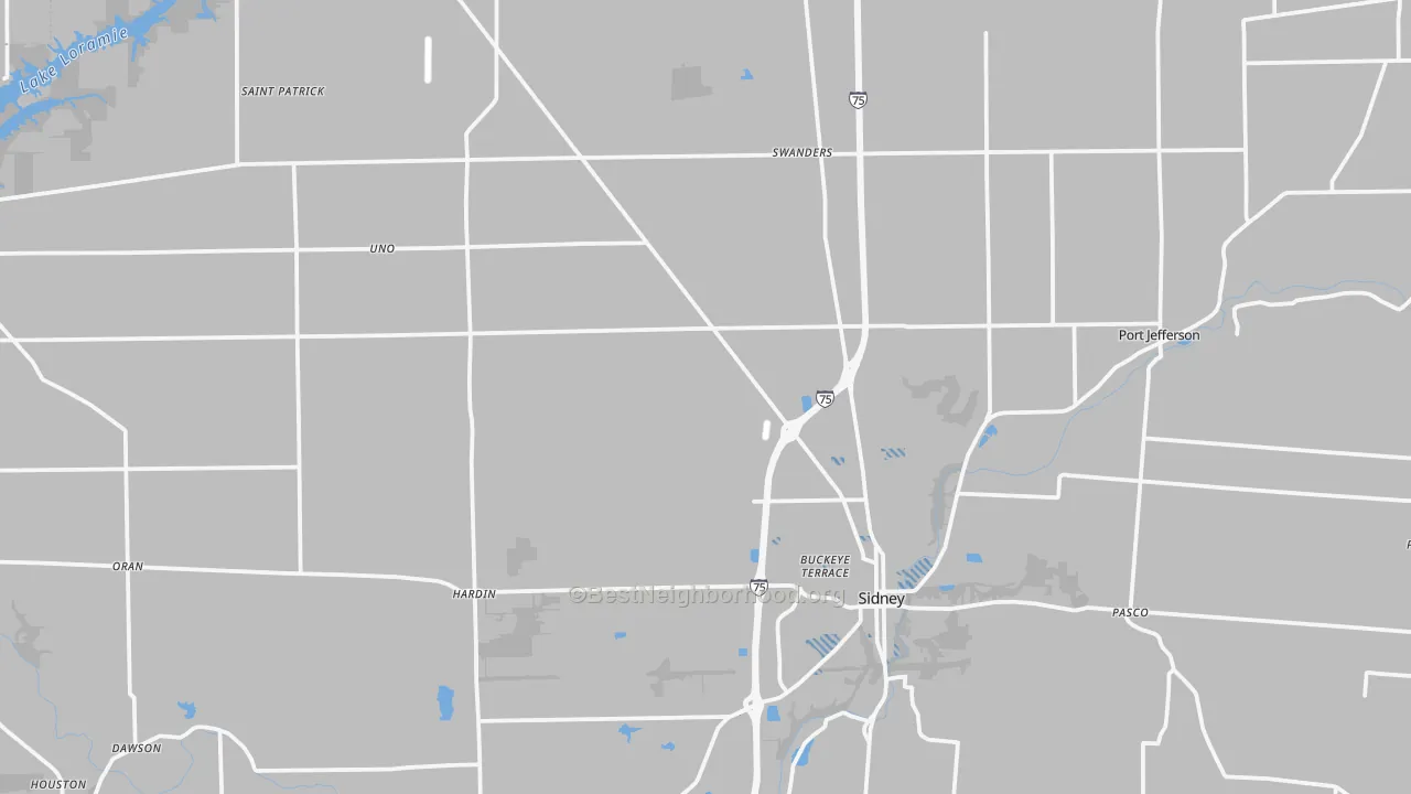 Transit Grade map of Shelby County, OH