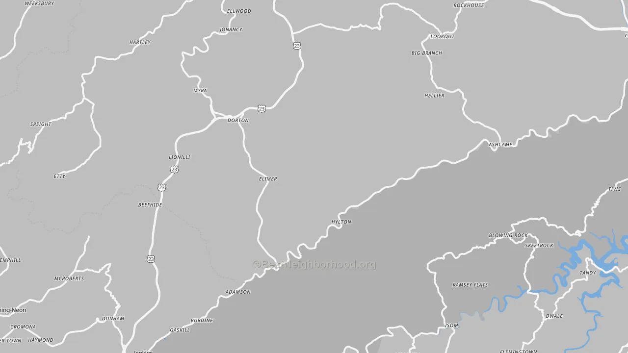 Transit Grade map of Shelby Gap, KY
