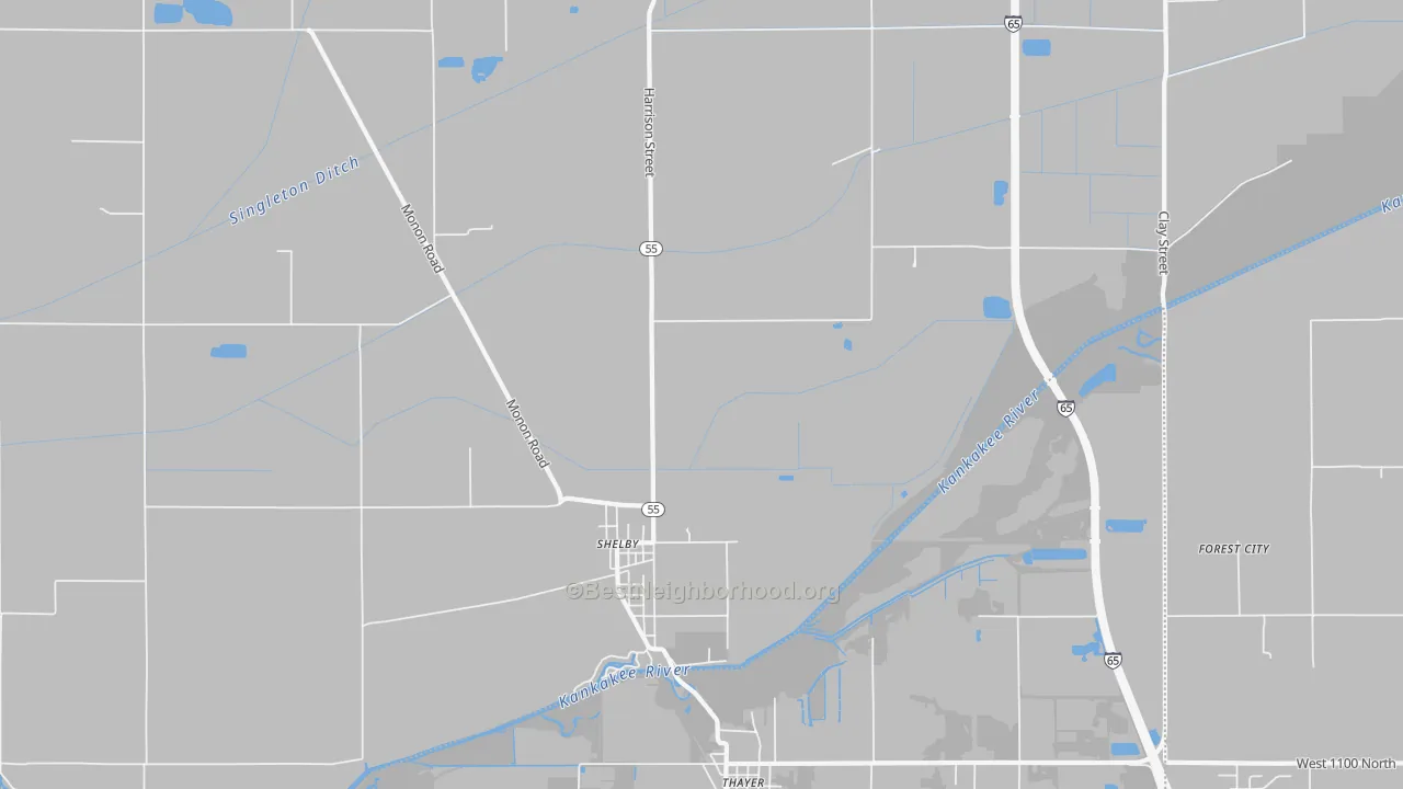Transit Grade map of Shelby, IN