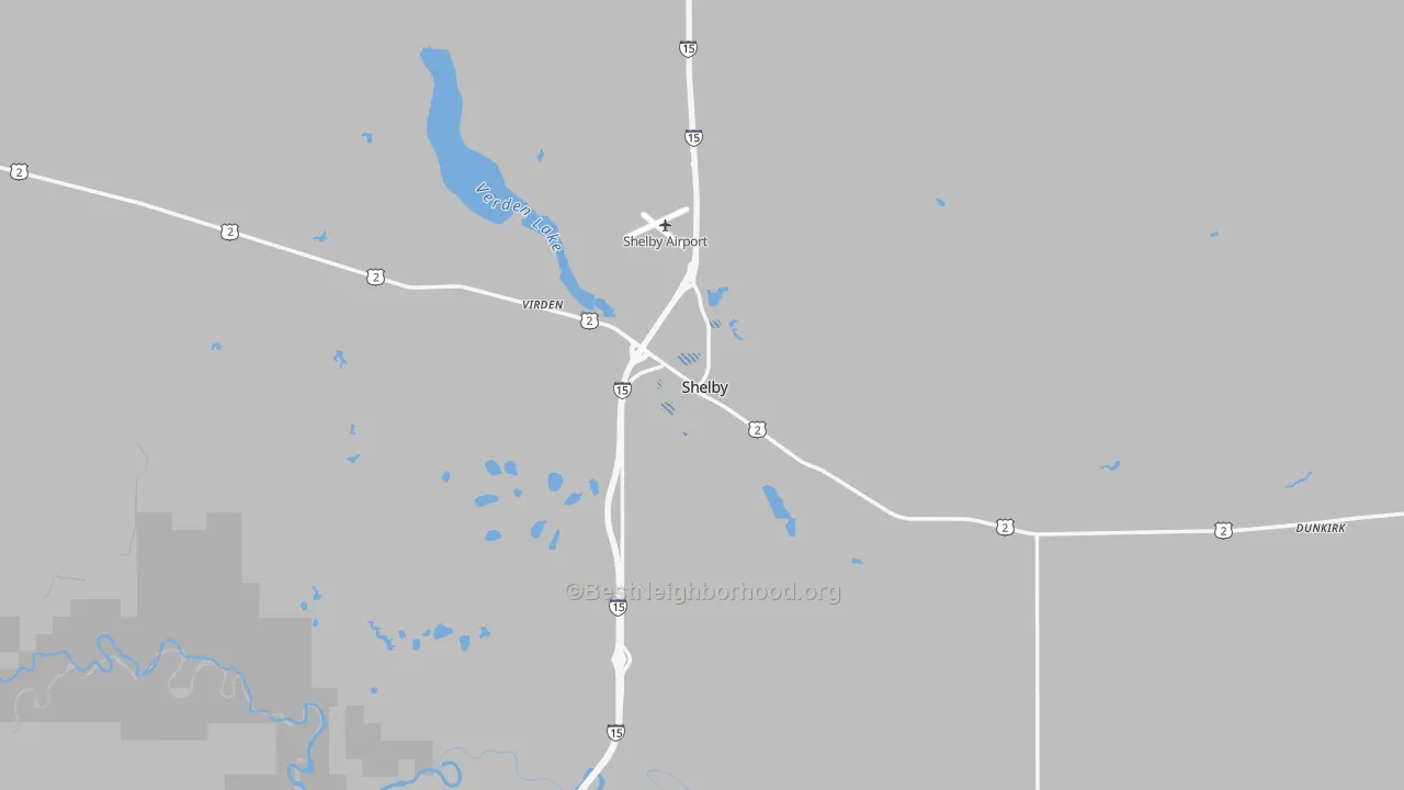 Transit Grade map of Shelby, MT