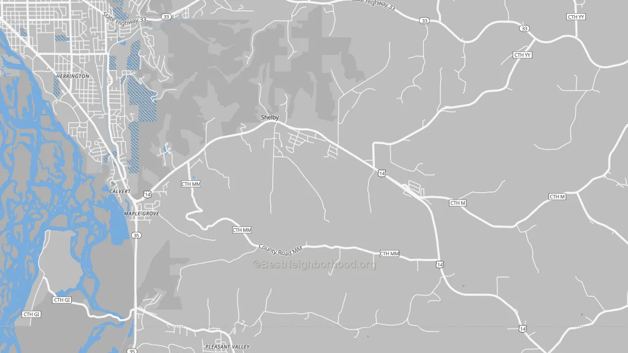 Transit Grade map of Shelby, WI