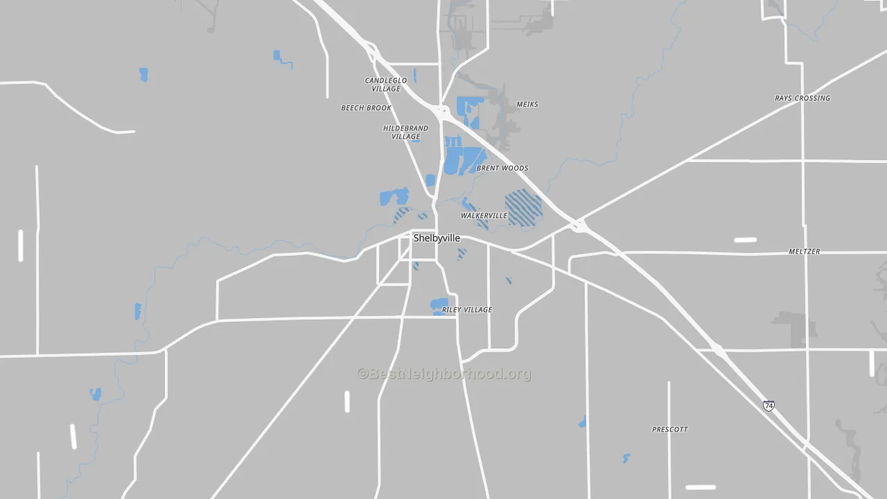 Transit Grade map of Shelbyville, IN