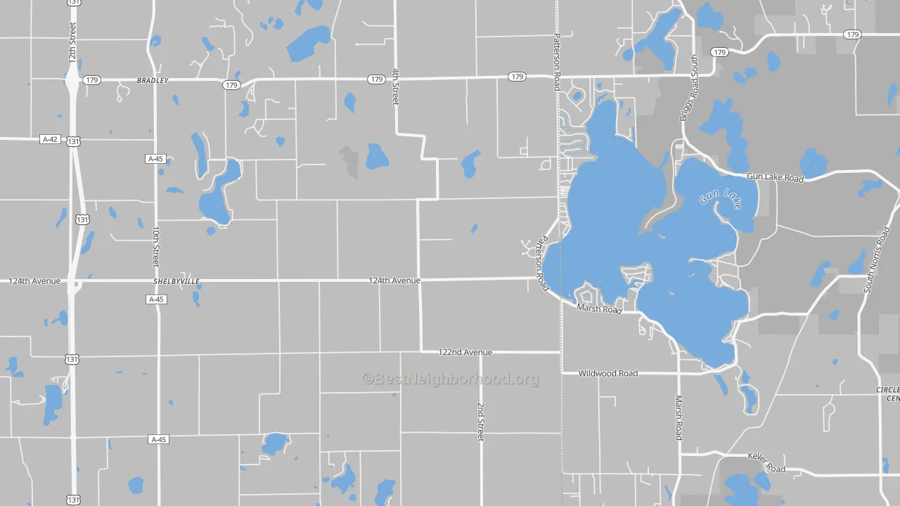 Transit Grade map of Shelbyville, MI