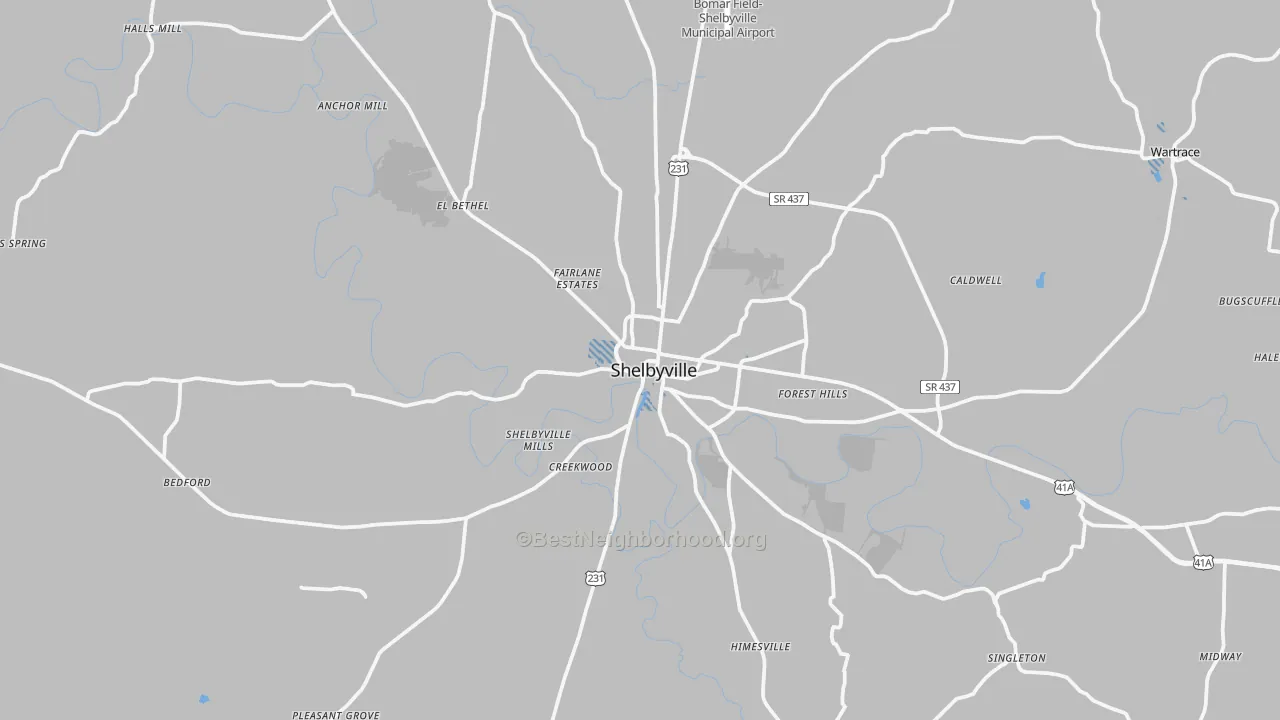 Transit Grade map of Shelbyville, TN