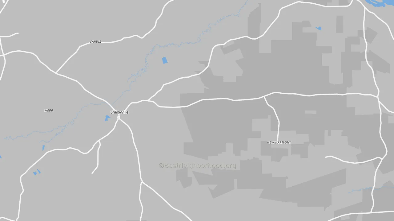 Transit Grade map of Shelbyville, TX