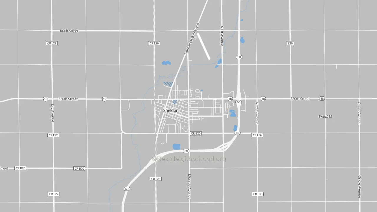 Transit Grade map of Sheldon, IA