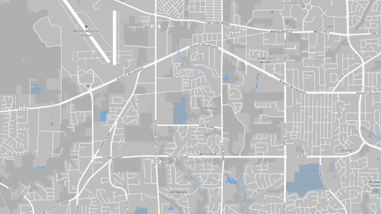 Transit Grade map of Sheldon, Mobile, AL