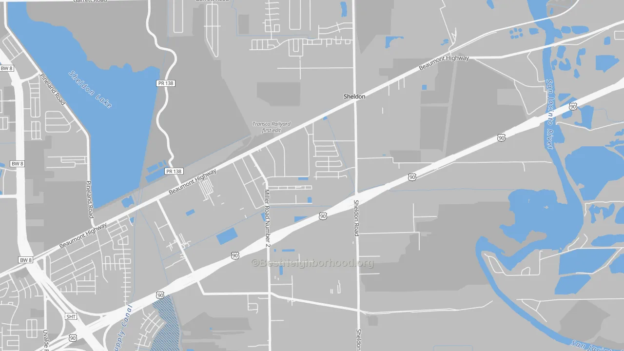 Transit Grade map of Sheldon, TX