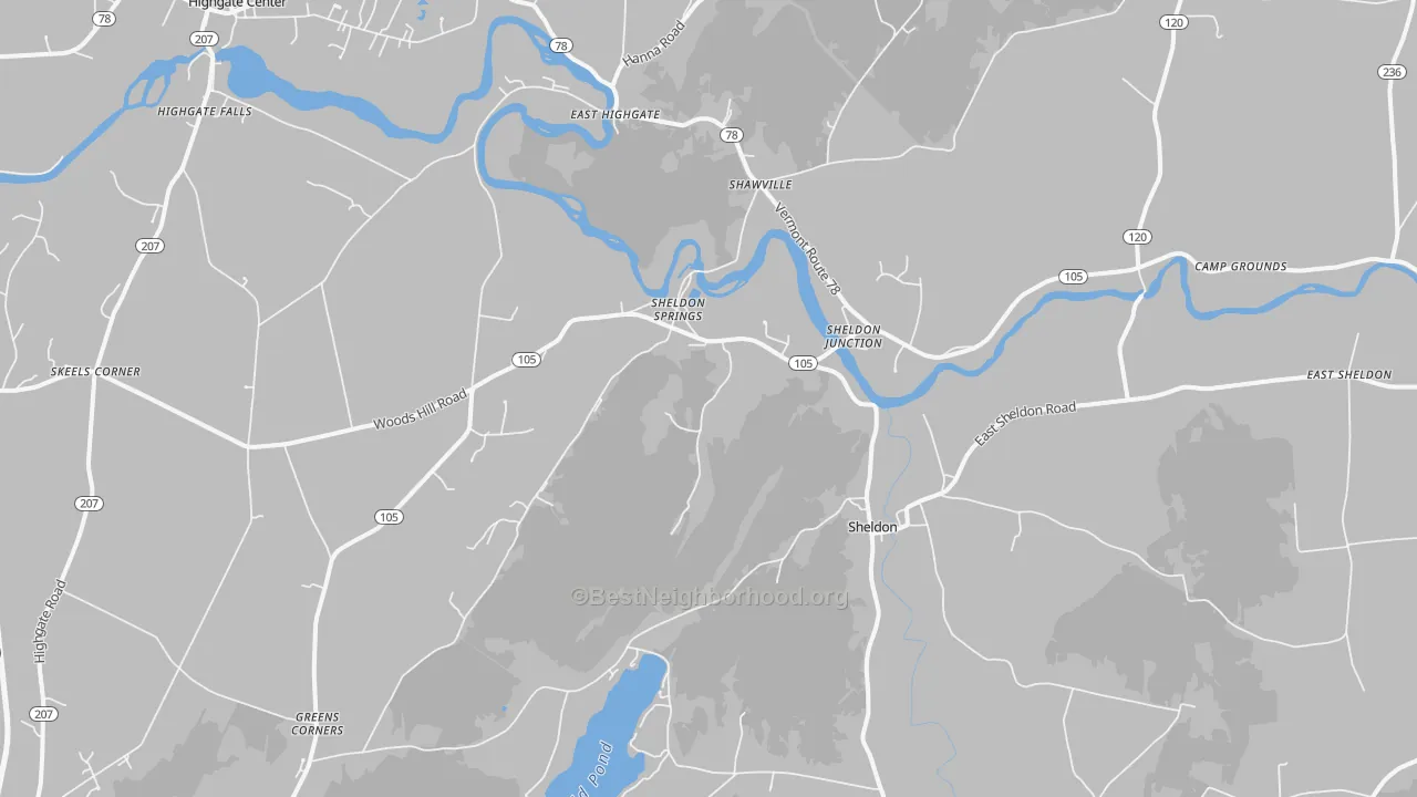 Transit Grade map of Sheldon, VT