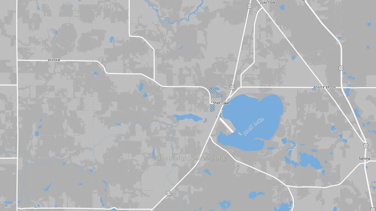 Transit Grade map of Shell Lake, WI