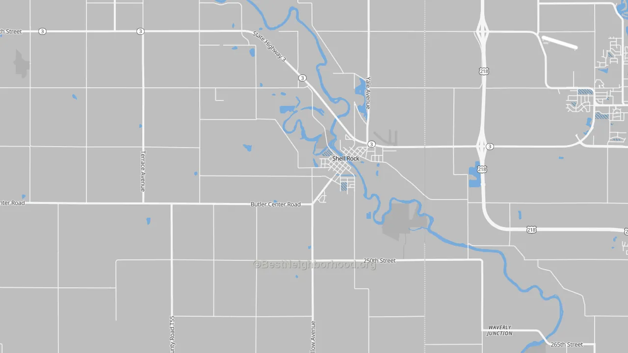 Transit Grade map of Shell Rock, IA