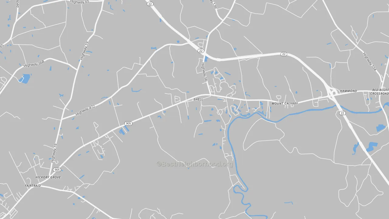 Transit Grade map of Shell, SC