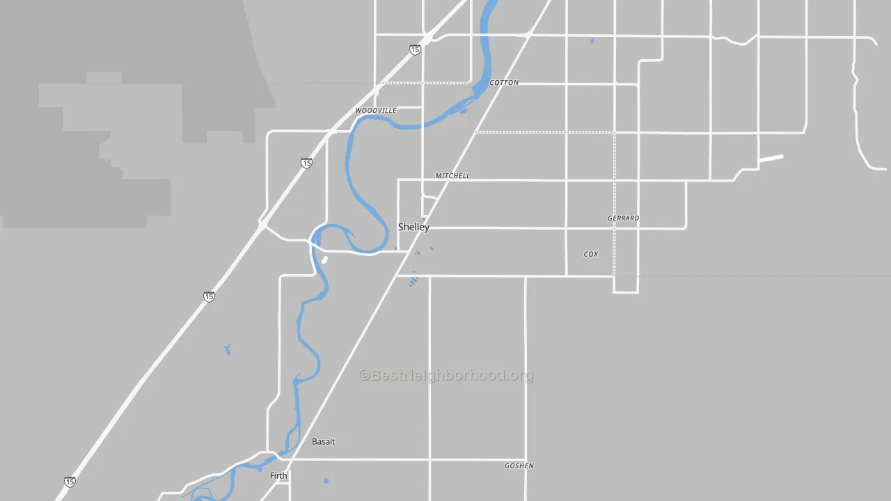 Transit Grade map of Shelley, ID