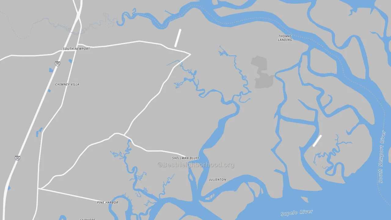 Transit Grade map of Shellman Bluff, GA