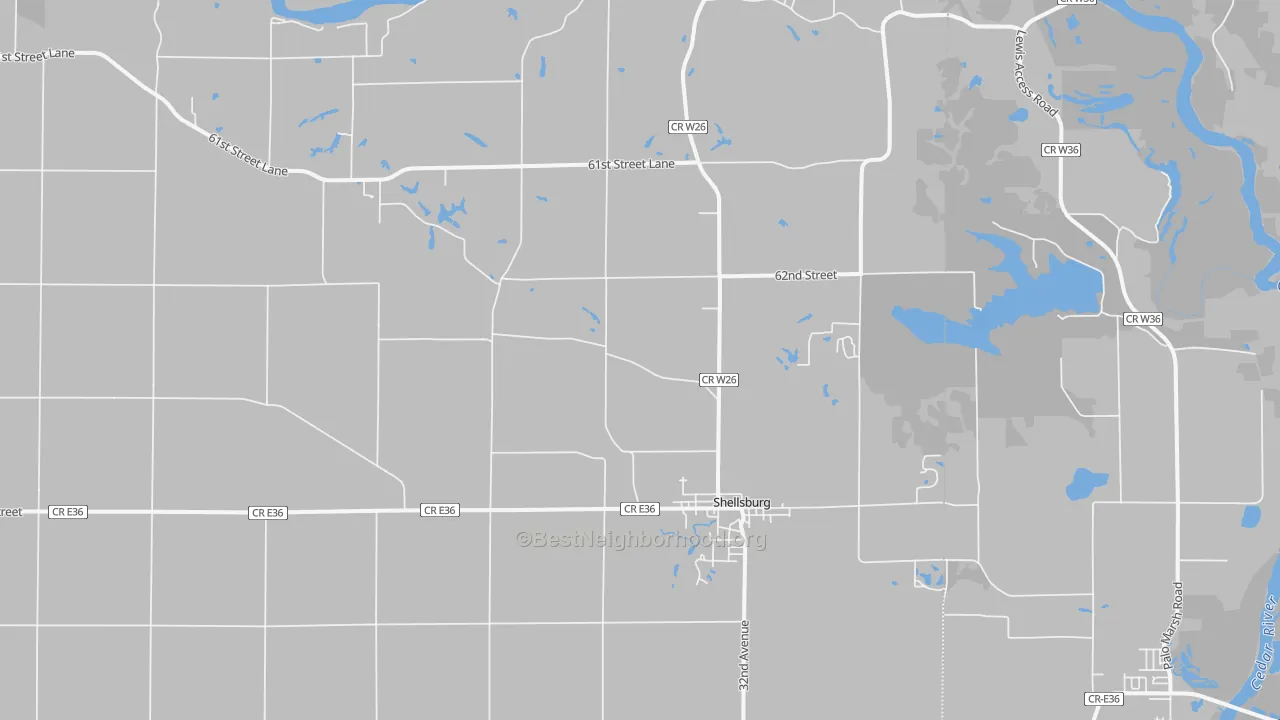 Transit Grade map of Shellsburg, IA