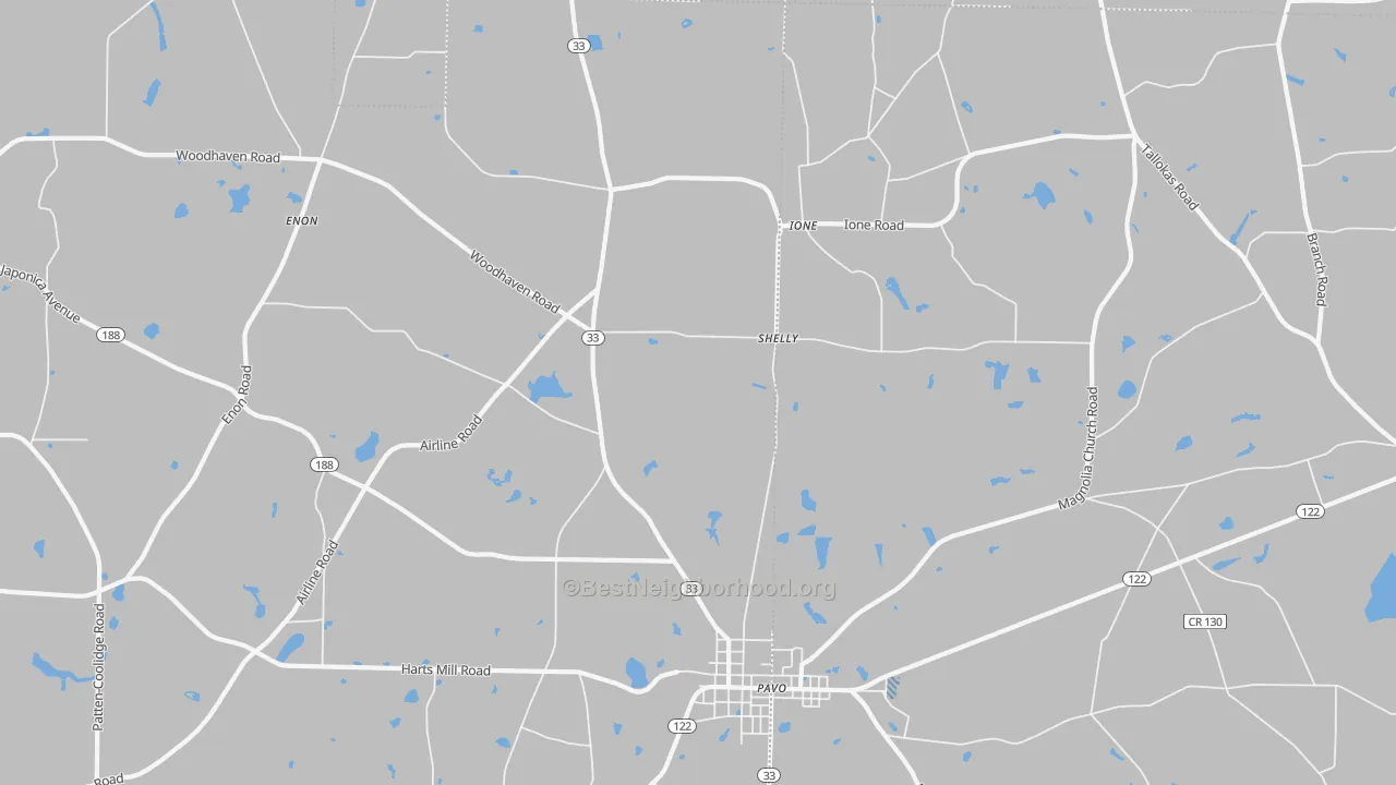 Transit Grade map of Shelly, GA