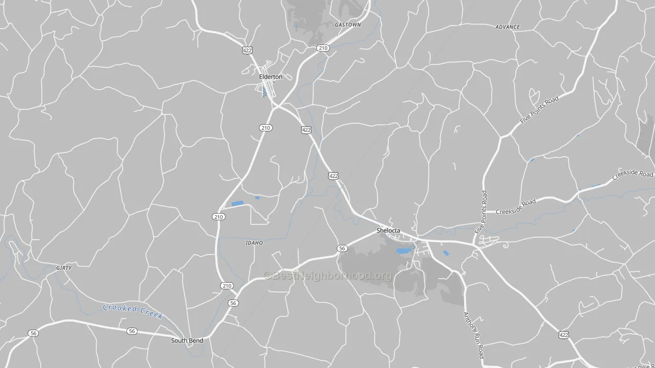 Transit Grade map of Shelocta, PA