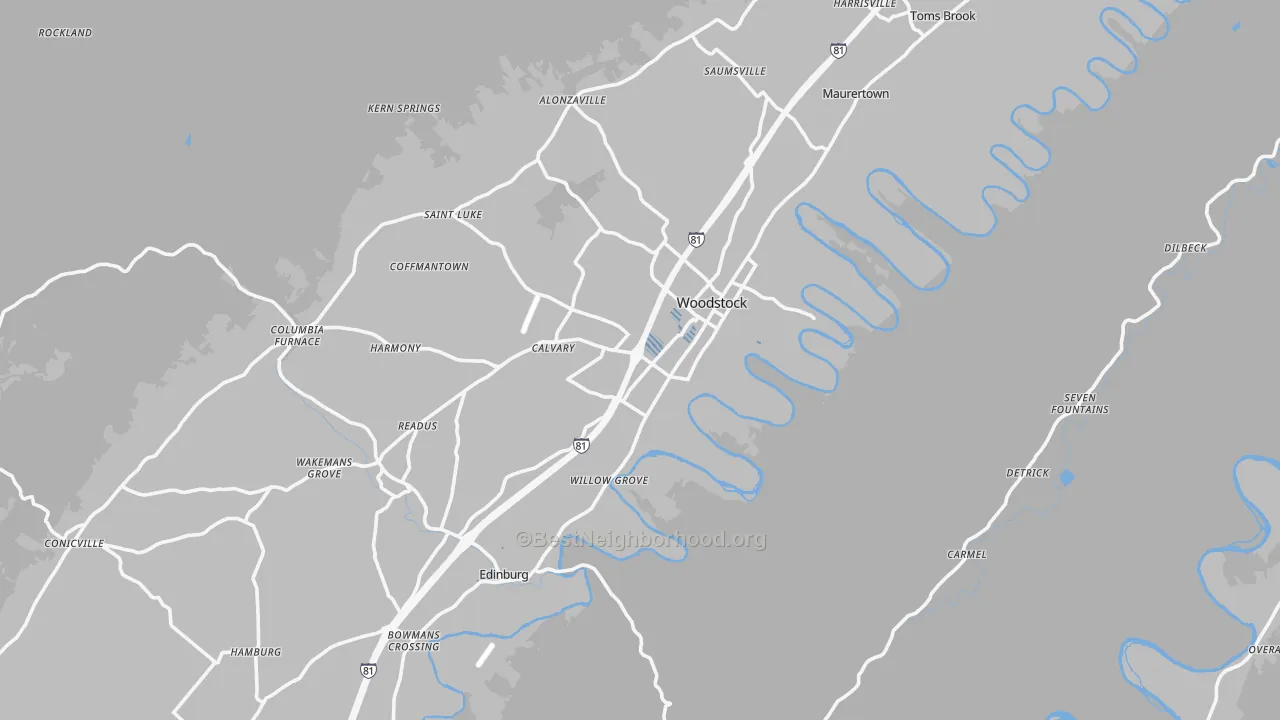 Transit Grade map of Shenandoah County, VA