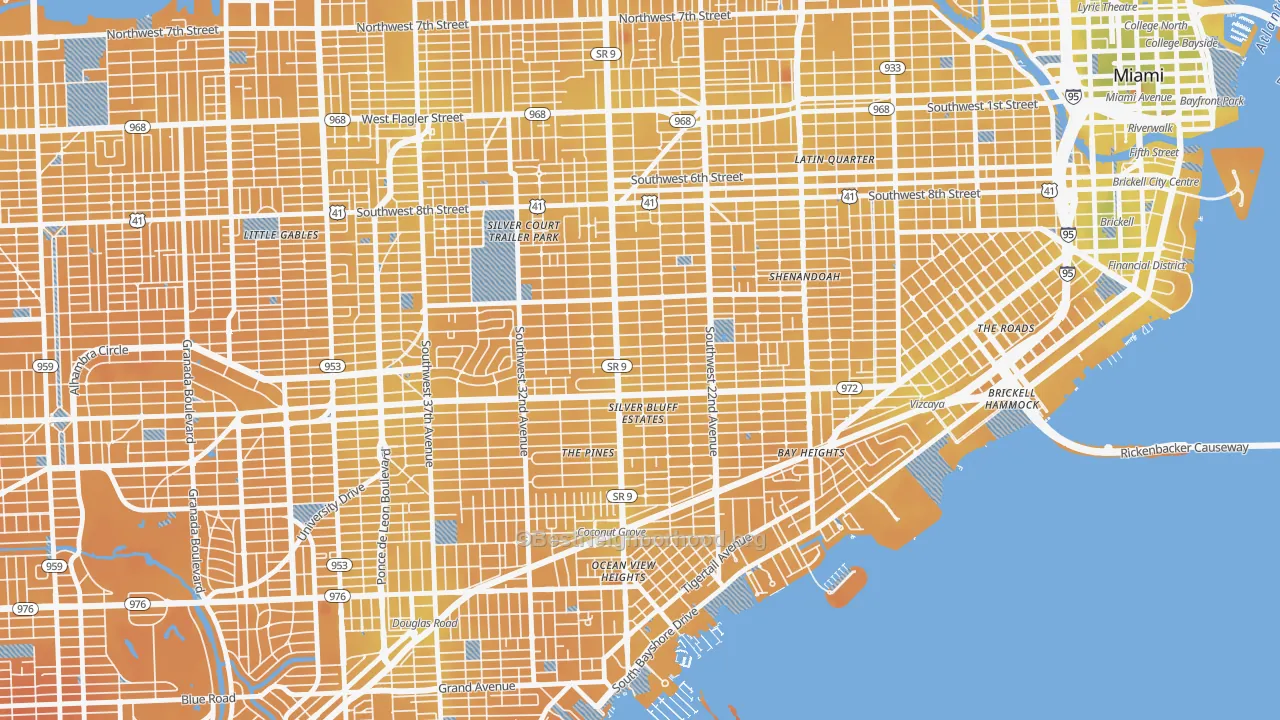 Transit Grade map of Shenandoah, FL