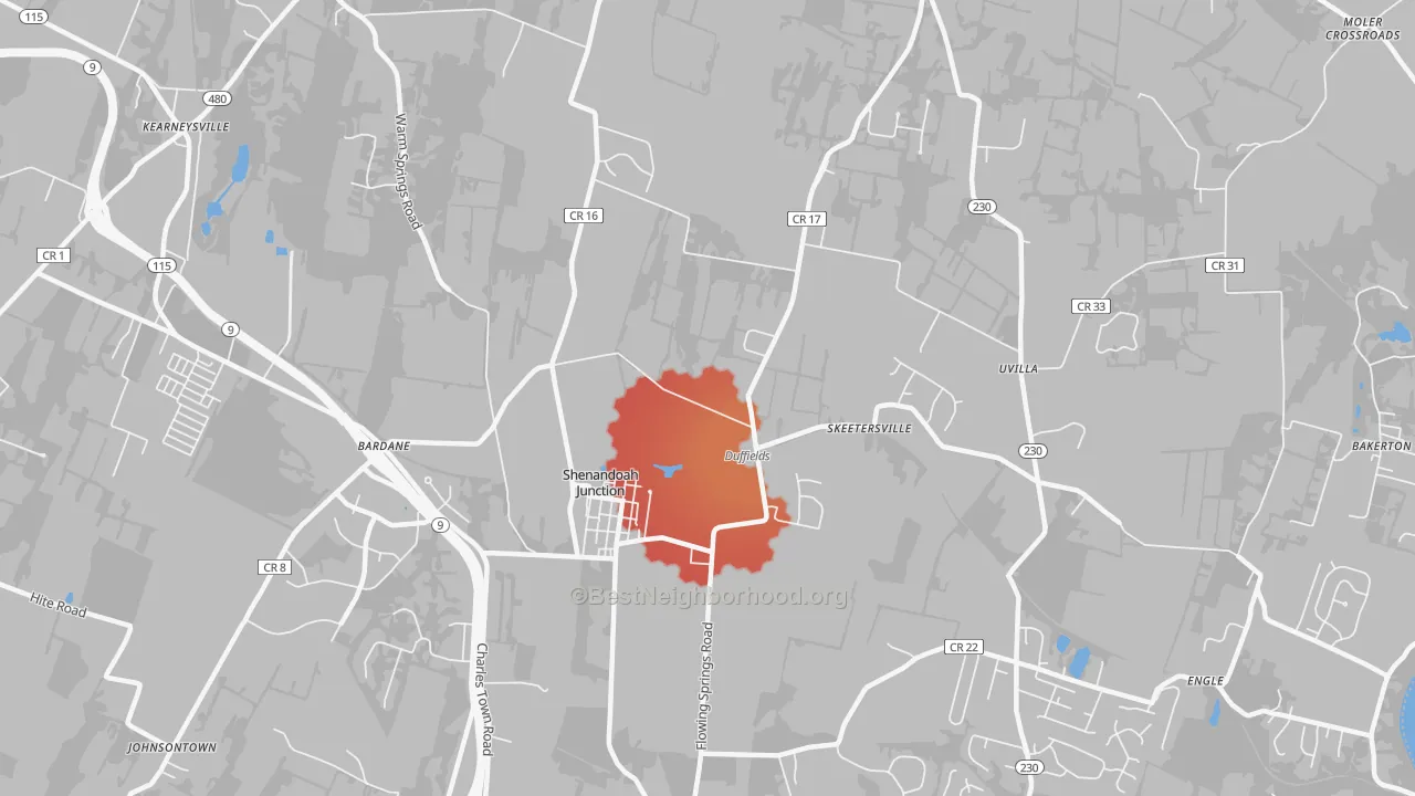 Transit Grade map of Shenandoah Junction, WV