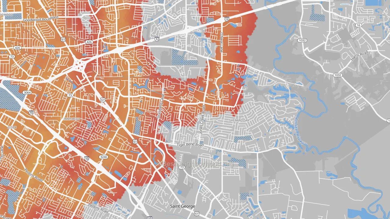 Transit Grade map of Shenandoah, LA