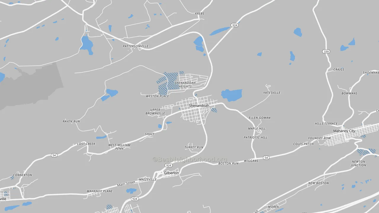 Transit Grade map of Shenandoah, PA