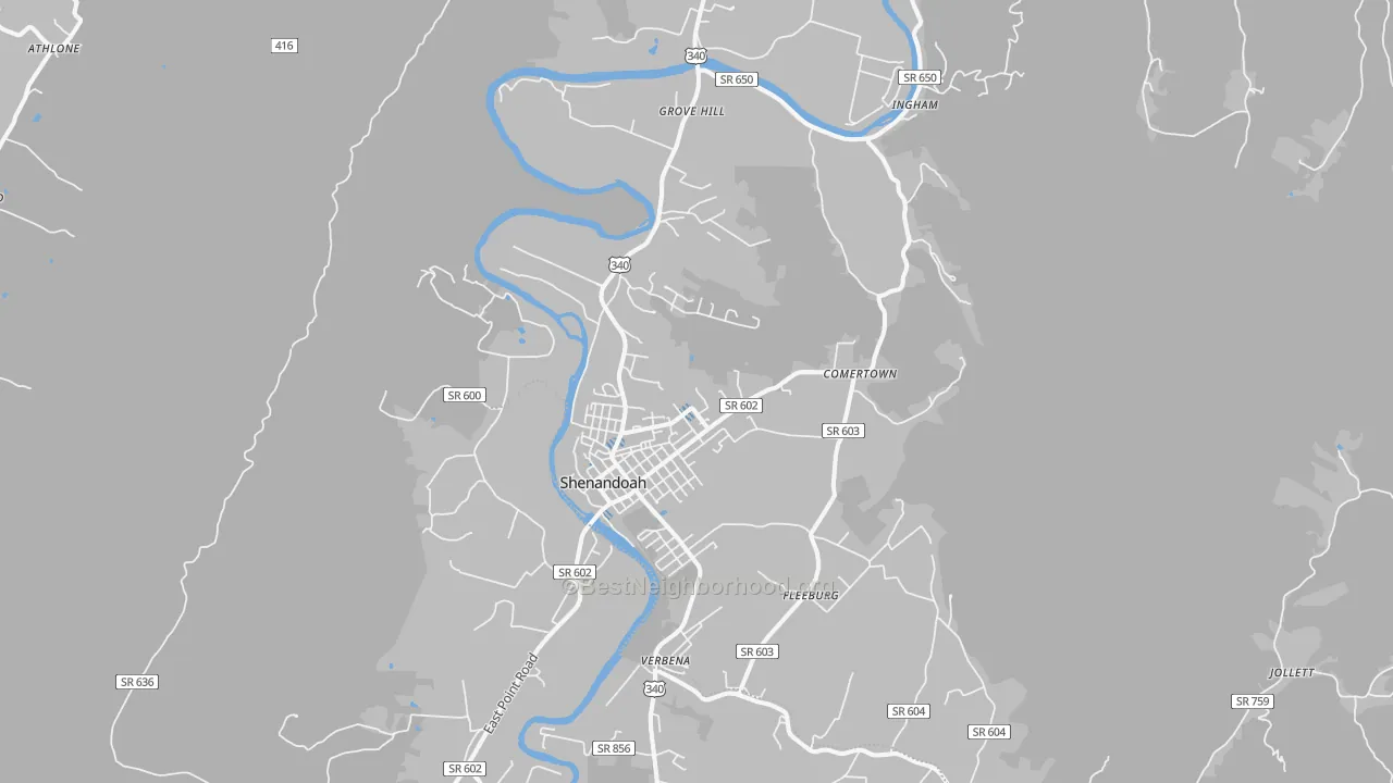 Transit Grade map of Shenandoah, VA