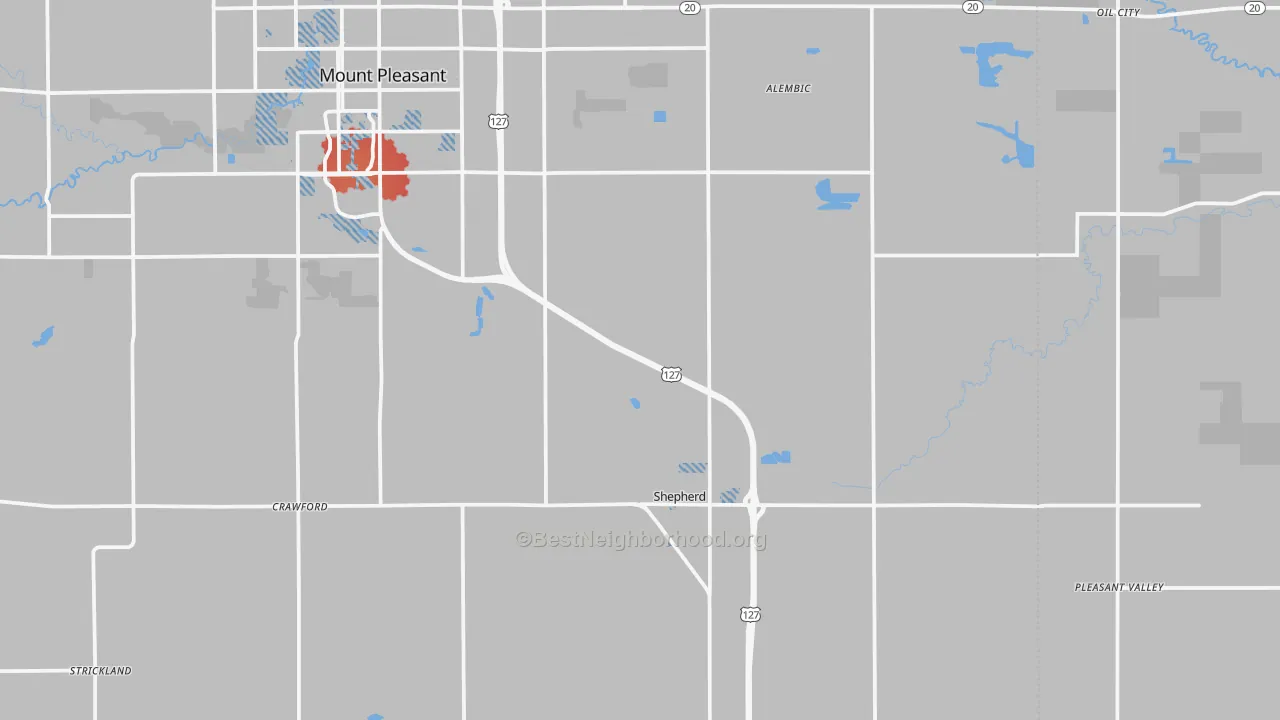 Transit Grade map of Shepherd, MI