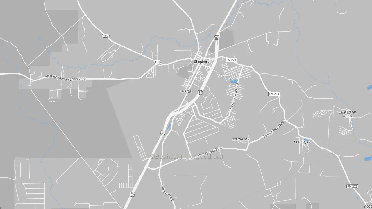 Transit Grade map of Shepherd, TX