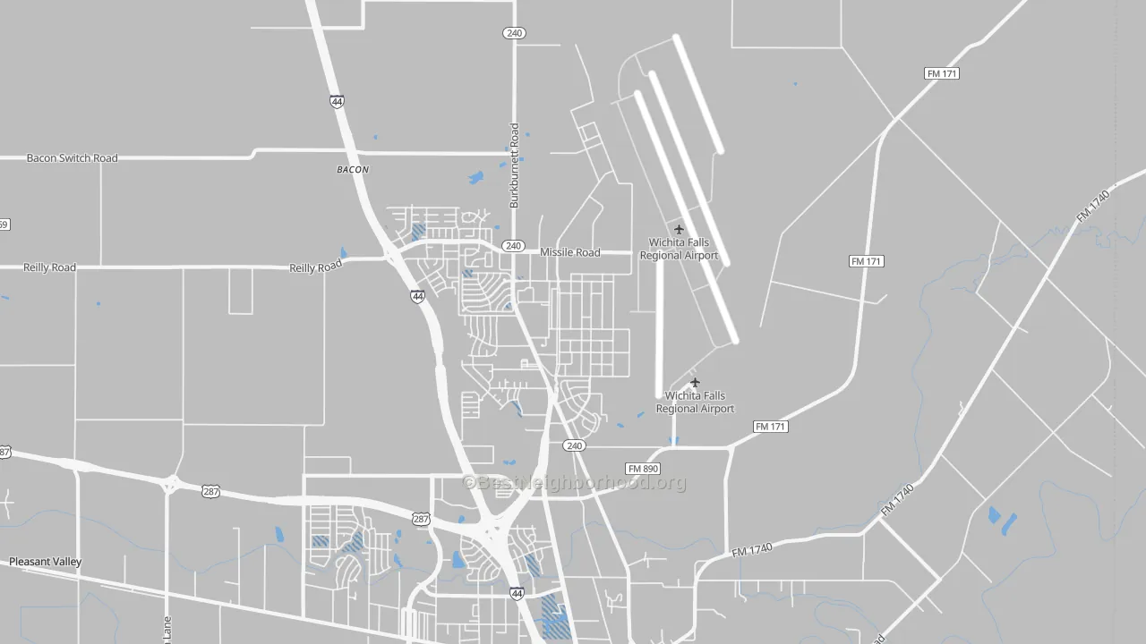 Transit Grade map of Sheppard Afb, TX