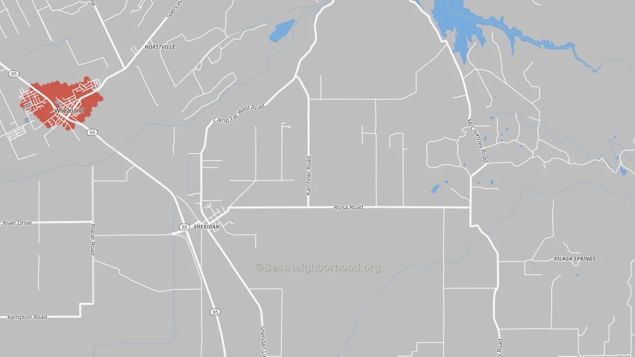 Transit Grade map of Sheridan, CA