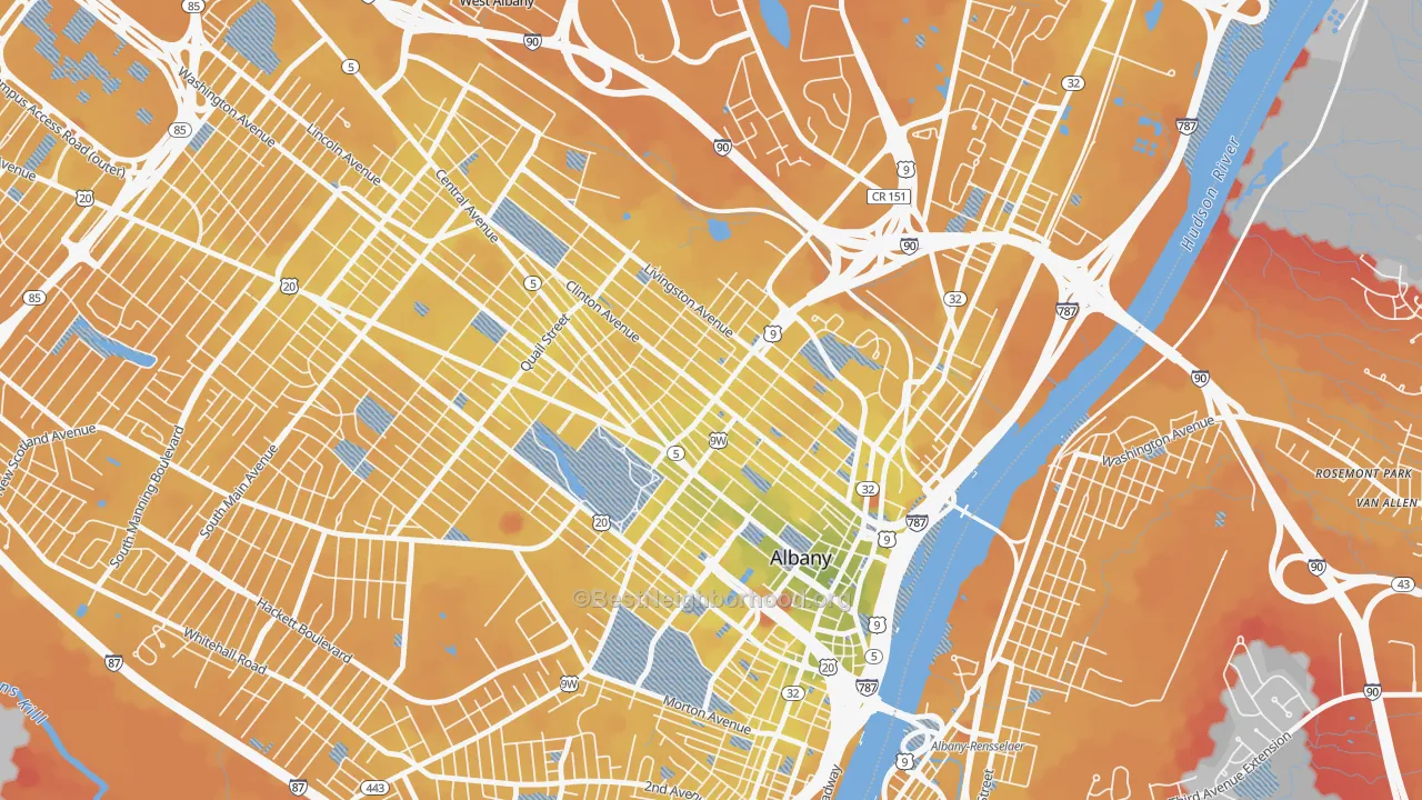 Transit Grade map of Sheridan Hollow, Albany, NY