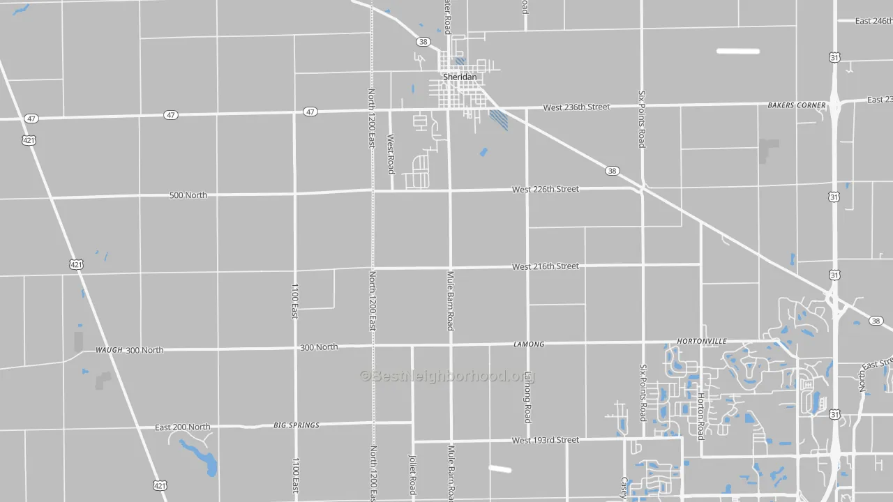 Transit Grade map of Sheridan, IN